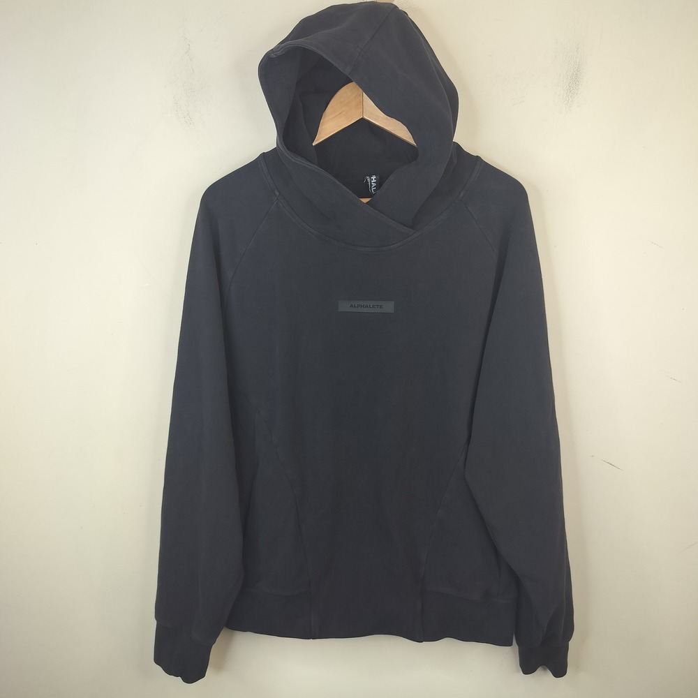 Alphalete Pullover Hoodie Sweatshirt Mens Medium Athleisure Casual Pockets Black